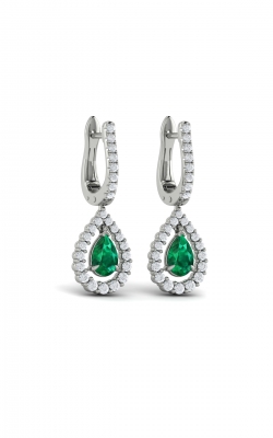 Vlora Adella Tear Drop Emerald and Diamond Earrings VER60792E-14WG product image
