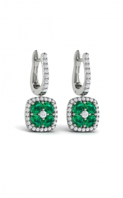 Vlora Adella Cushion Diamond and Multi Emerald Earrings VER60798E-14WG product image