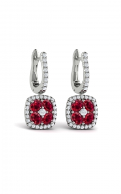 Vlora Adella Cushion Diamond and Multi Ruby Earrings VER60798R-14WG product image