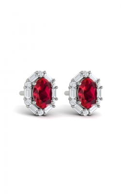 Vlora Adella Oval Ruby and Diamond Baguette Earrings VER60871R-14WG product image