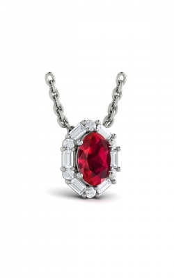 Vlora Adelle Oval Ruby And Diamond Baguette Pendant VP60776R-14WG product image
