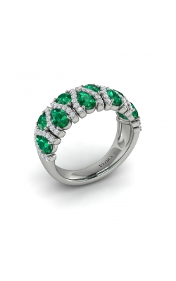 Vlora Adella Multi Diamond and Emerald Statement Fashion Ring VR60997E-14WG product image