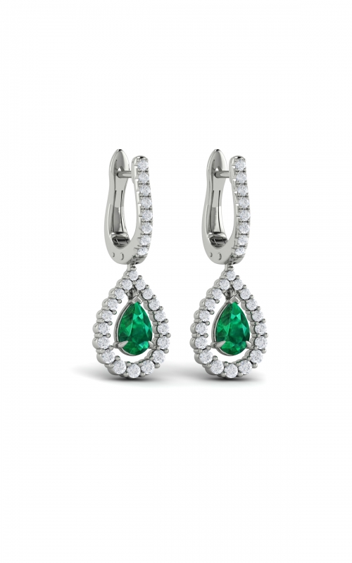 Vlora Adella Tear Drop Emerald and Diamond Earrings VER60792E-14WGproduct image