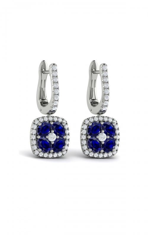 Vlora Adella Cushion Diamond and Multi Sapphire Earrings VER60798S-14WGproduct image