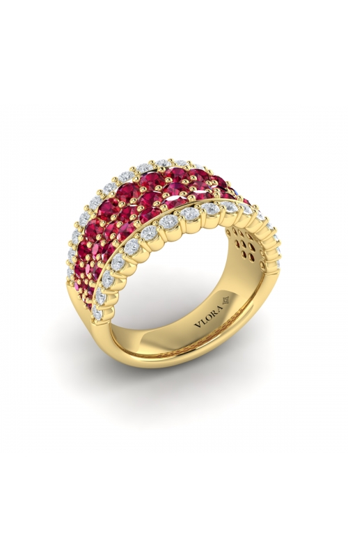 Vlora Adella Diamond and Ruby Multi-Row Statement Fashion Ring VR60683R-14WGproduct image
