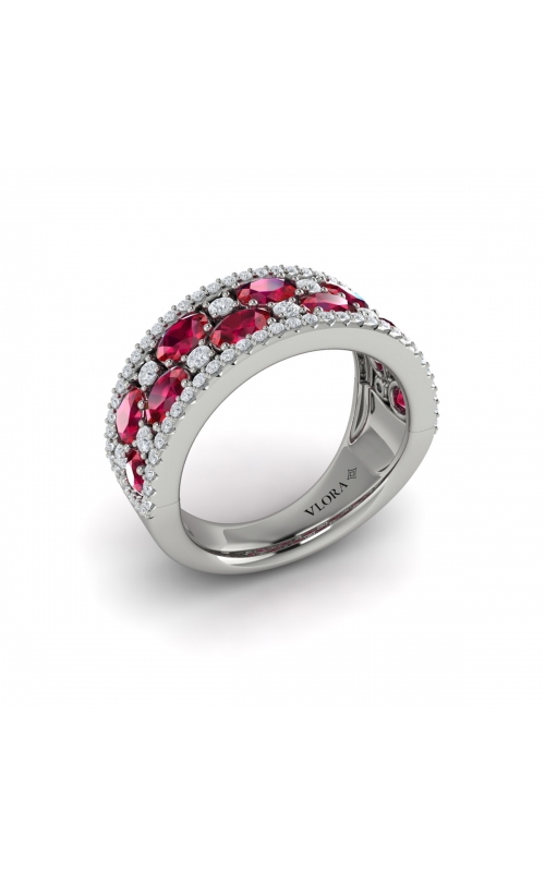 Vlora Adella Multi Diamond and Ruby Statement Fashion Ring VR60786R-14WGproduct image