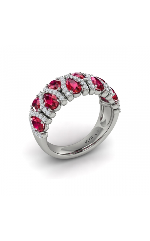 Vlora Adella Multi Diamond and Ruby Statement Fashion Ring VR60997R-14WGproduct image
