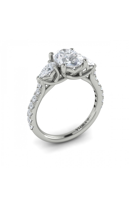 Vlora Three Stone Engagement Ring VST20003-OV15-14WGproduct image