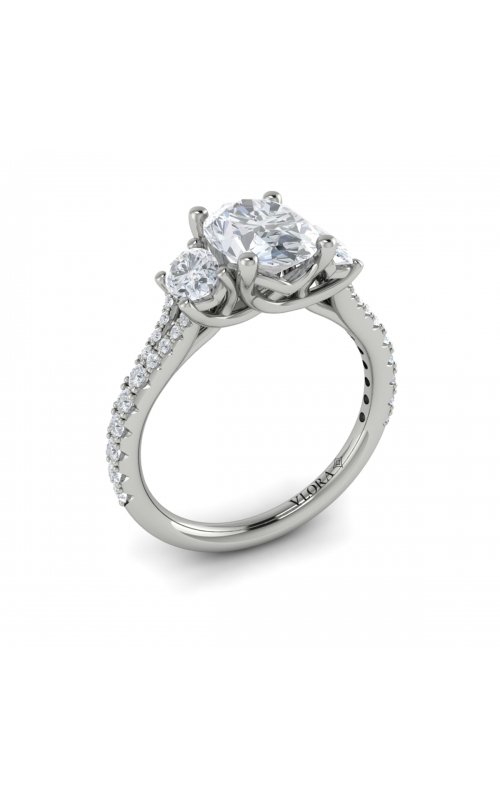 Vlora Three Stone Engagement Ring VST20017-OV15-14WGproduct image