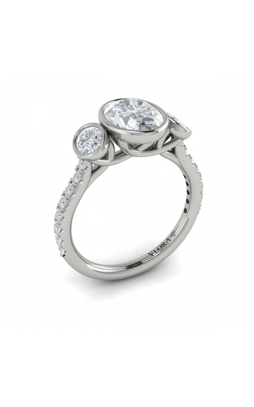 Vlora Three Stone Engagement Ring VST20022-OV15-14WGproduct image