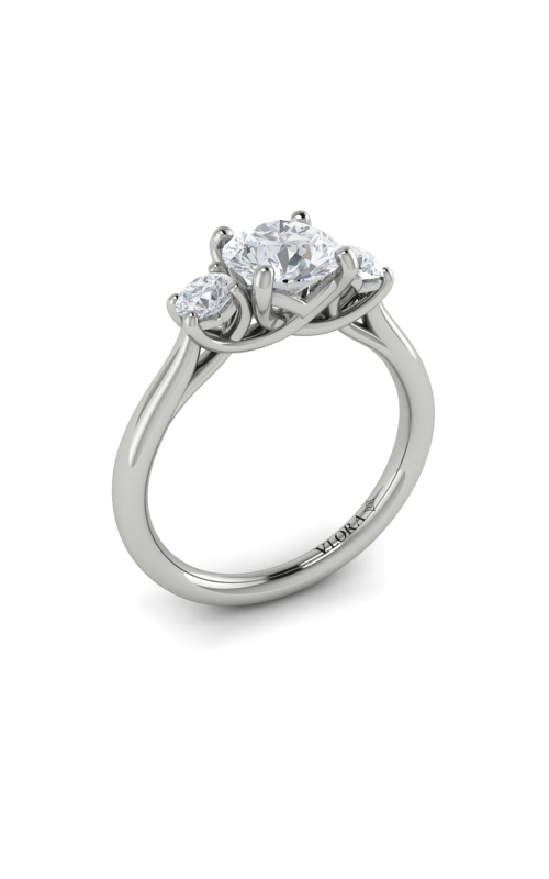 Vlora Three Stone Engagement Ring VST20001-RD10-18WG