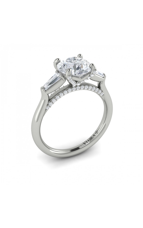 Vlora Three Stone Engagement Ring VST20006-RD15-18WG