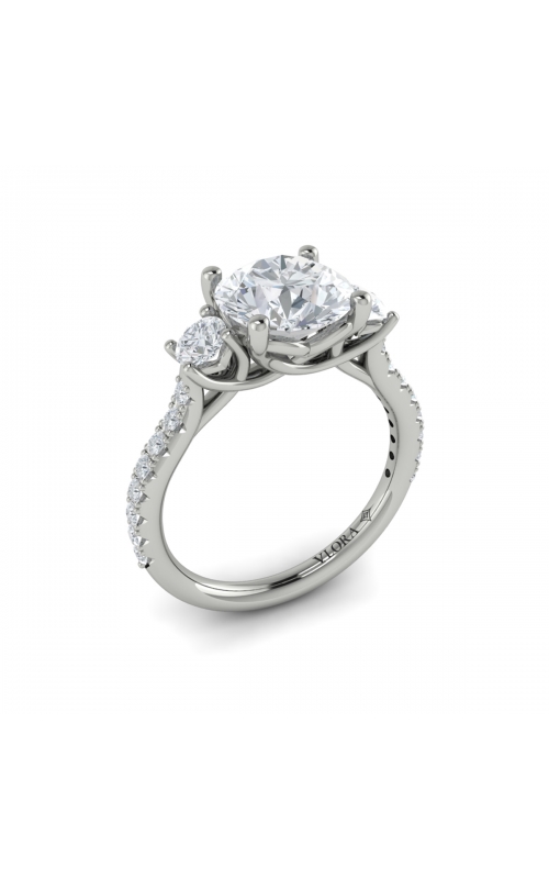 Vlora Three Stone Engagement Ring VST20371-RD20-18WG