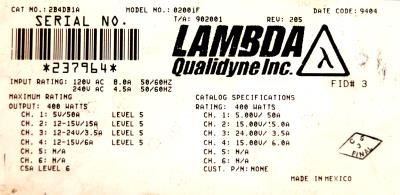 Lambda 02001F label image