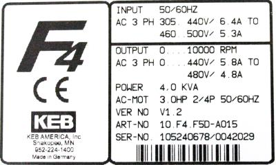 KEB 10.F4.F5D-A015 label image
