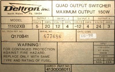 Deltron 11102XB label image