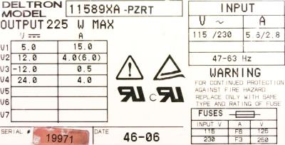 Deltron 11589XA-PZRT label image