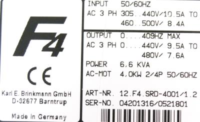 KEB 12.F4.SRD-4001-1.2 label image