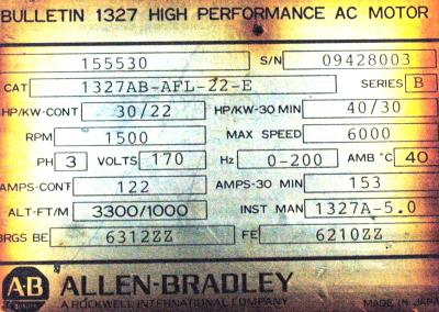 Allen-Bradley 1327AB-AFL-22-E label image