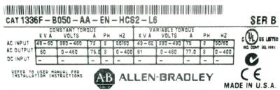 Allen-Bradley 1336F-B050-AA-EN-HCS2-L6 label image