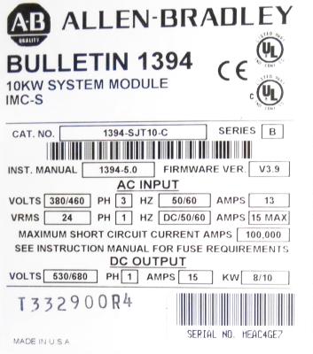 Allen-Bradley 1394-SJT10-C label image