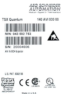 MODICON 140AVI03000 label image