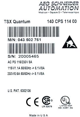 MODICON 140CPS11400 label image