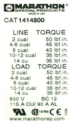 MARATHON 1414300 label image