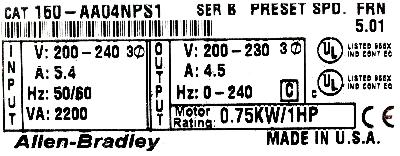Allen-Bradley 160-AA04NPS1 label image