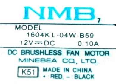 Minebea Co 1604KL-04W-B59-K51 label image