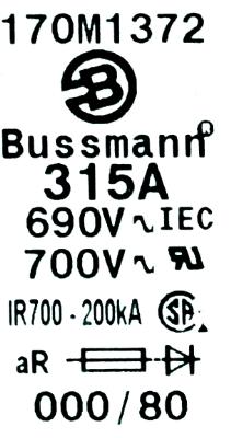 Bussmann 170M1372 label image
