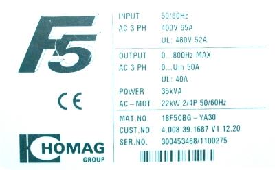 HOMAG Group 18F5CBG-YA30 label image