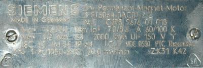 New Refurbished Exchange Repair  Siemens Motors-AC Servo 1FT5064-0AC01-2-Z Precision Zone