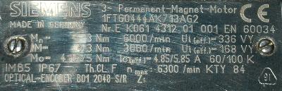 New Refurbished Exchange Repair  Siemens Motors-AC Servo 1FT6044-4AK71-3AG2 Precision Zone