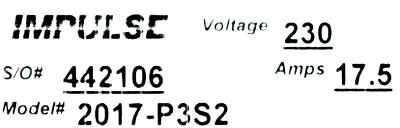 Magnetek 2017-P3S2 label image