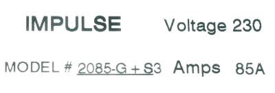 Magnetek 2085-G+S3 label image