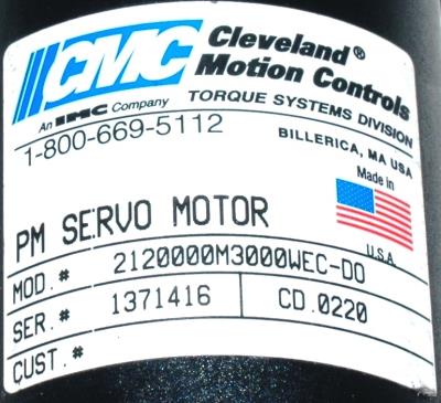 CMC CLEVELAND MOTION CONTROLS 2120000M3000WEC-DO label image