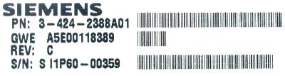 Siemens 3-424-2388A01 label image