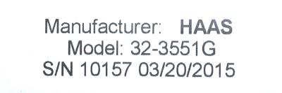 HAAS 32-3551G label image