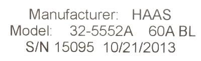 HAAS 32-5552A label image