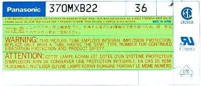 Panasonic 370MXB22 label image