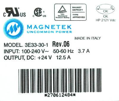 Magnetek 3E33-30-1 label image