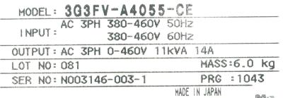 Omron 3G3FV-A4055-CE label image