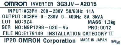 Omron 3G3JV-A2015 label image