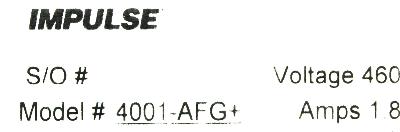 Magnetek 4001-AFG+ label image