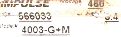 Magnetek 4003-G+M label image
