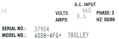 Magnetek 4008-AFG+ label image