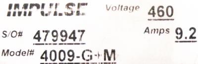 Magnetek 4009-G+M label image