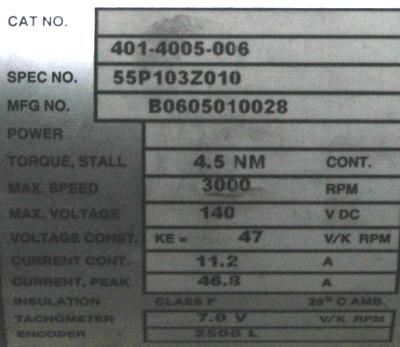 Baldor 401-4005-006 label image