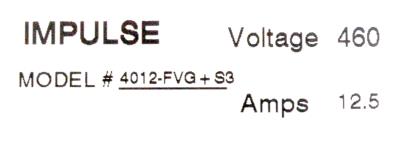 Magnetek 4012-FVG+S3 label image